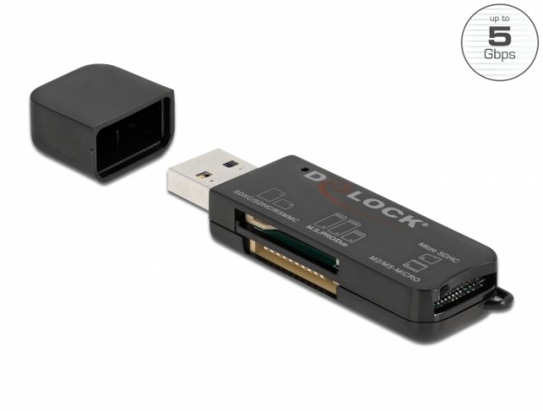 SuperSpeed USB Card Reader für SD / Micro SD / MS Speicherkarten, Delock® [91757]