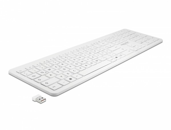 USB Tastatur 2,4 GHz kabellos weiß (flach), Delock® [12014]