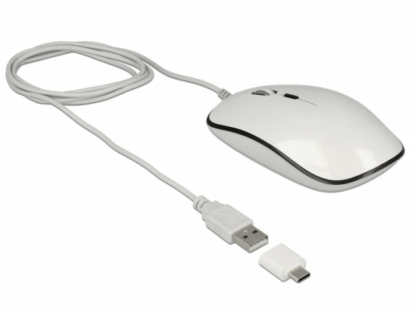 Optische 4-Tasten USB Typ-A + USB Type-C™ Desktop Maus, Delock® [12532]
