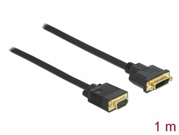 Kabel DVI 24+5 Buchse zu VGA Stecker 1 m, Delock® [86756]