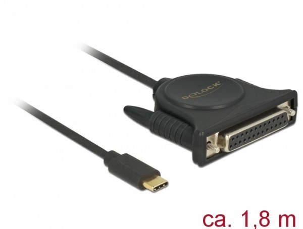 Adapter USB Type-C™ 2.0 Stecker an 1x Parallel DB25 Buchse, Delock® [62980]