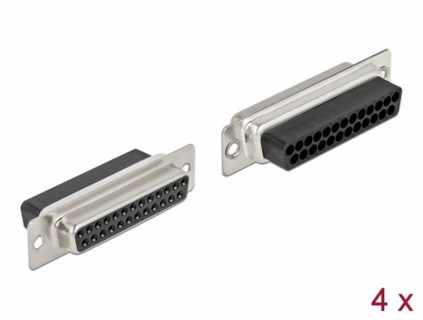 D-Sub 25 Pin Crimp Buchse, Metall, 4 Stück, Delock® [66721]