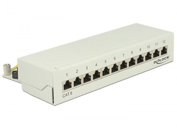 Desktop Patchpanel Cat.6, 12-Port, grau, Delock® [87292]