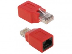 Adapter, RJ45 Crossover Stecker an Buchse, Delock® [65025]