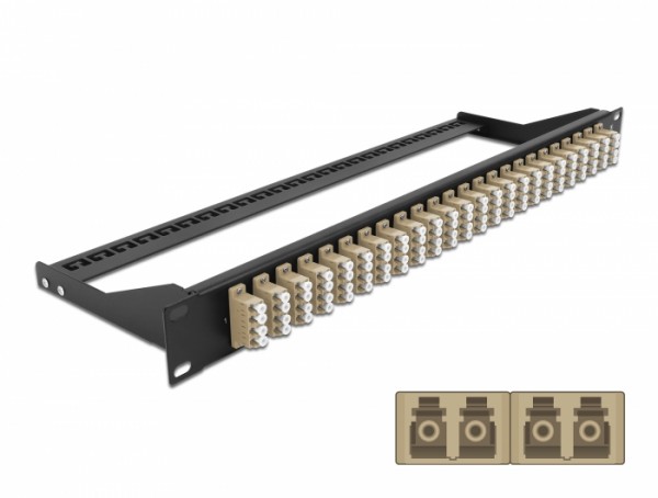 19" LWL Patchpanel 24 Port LC Quad beige, Delock® [43400]