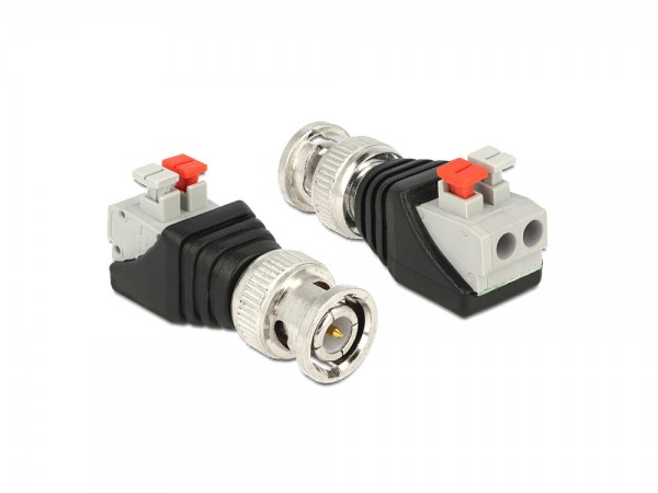 Adapter BNC Stecker an Terminalblock mit Drucktasten 2 Pin, Delock® [65525]