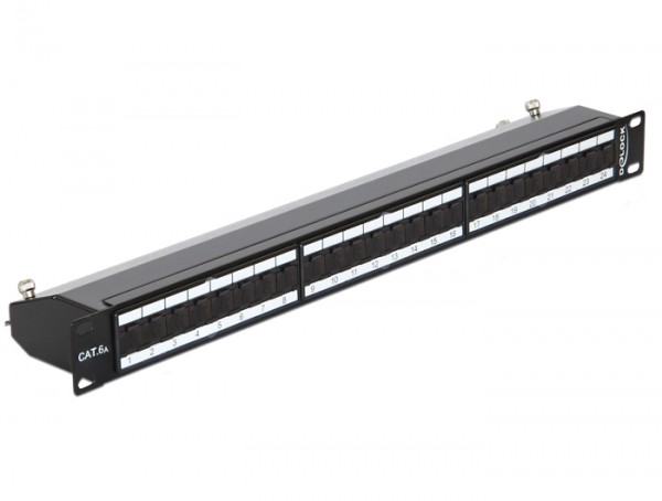 19" Patchpanel 24 Port Cat.6A schwarz, Delock® [43320]