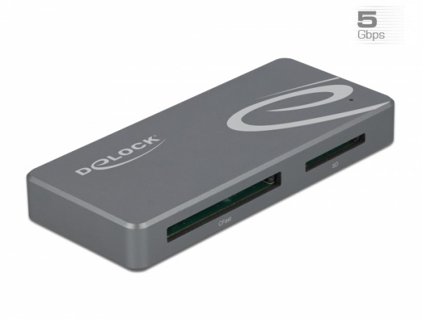 USB Type-C™ Card Reader für CFast und SD Speicherkarten + USB Hub mit Typ-A und USB Type-C™ Port , Delock® [91754]