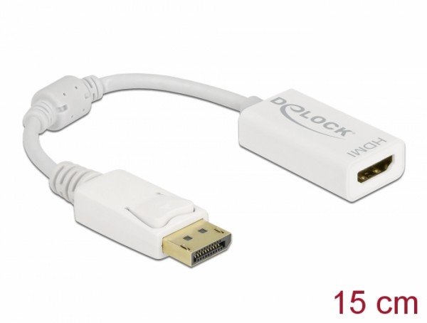 Adapter DisplayPort 1.1 Stecker zu HDMI Buchse Passiv weiß, Delock® [61015]