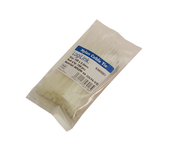 LogiLink® Kabelbinder Set 100 Stück Länge: 100mm Stärke: 2.5mm
