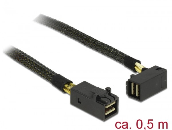 Kabel Mini SAS HD SFF-8643 an Mini SAS HD SFF-8643 gewinkelt, 0,5m, Delock® [83621]