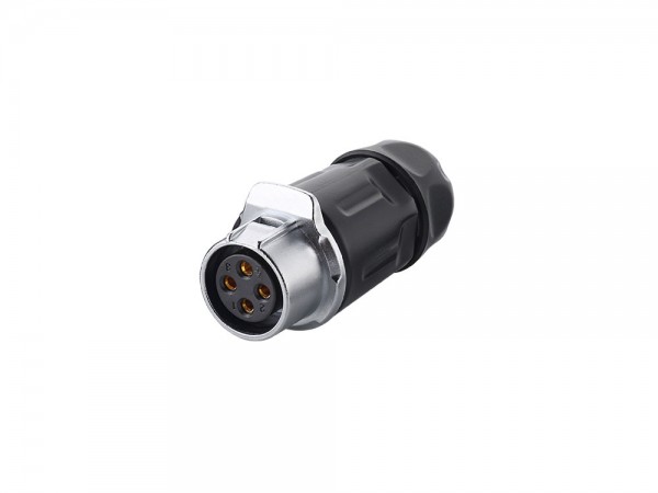Industrie-Steckverbinder S1 - Power (4-Pin) Buchsenstecker mit Klick-Arretierung, Lötanschluss, M20, IP65/67, Good Connections®