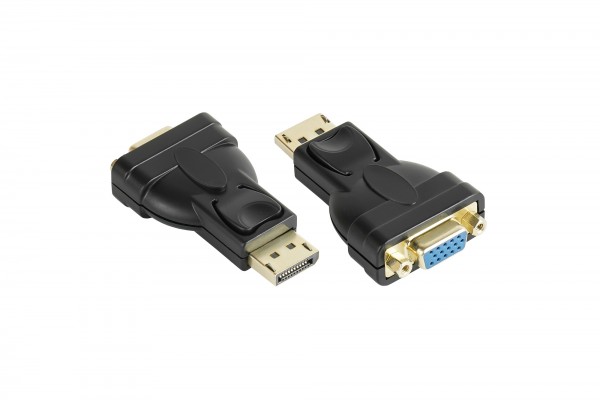 Adapter DisplayPort Stecker an VGA Buchse, 1920*1200 @60Hz, vergoldete Kontakte, Good Connections®
