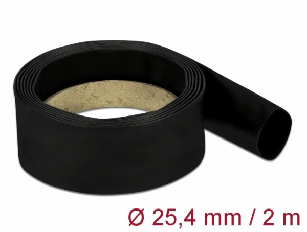Schrumpfschlauch 2 m x 25,4 mm Schrumpfungsrate 4:1 schwarz, Delock® [20670]
