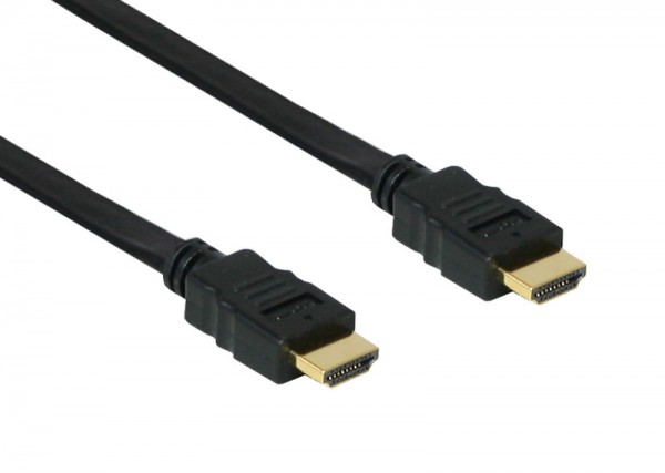 High-Speed-HDMI®-Flachkabel mit Ethernet, vergoldete Stecker, 0,5m, Good Connections®