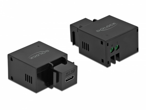 Keystone Modul mit USB Type-C™ Ladebuchse 2,1 A schwarz, Delock® [87793]