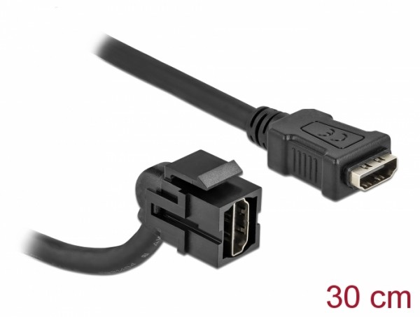 Keystone Modul HDMI Buchse 110° > HDMI Buchse mit Kabel schwarz, Delock® [86853]
