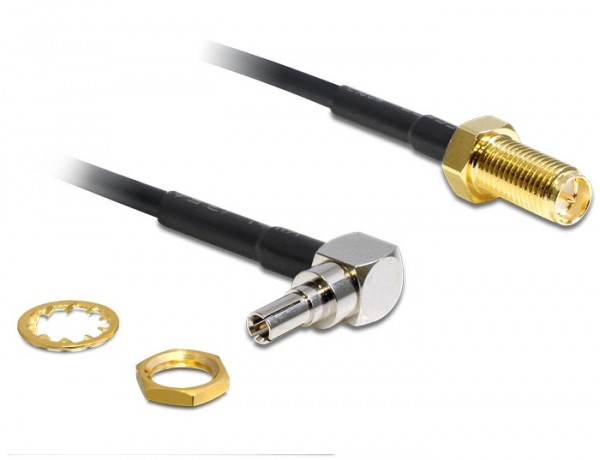 Adapter CRC-9 Stecker 90° > RP-SMA Buchse 200 mm, Delock ® [88465]