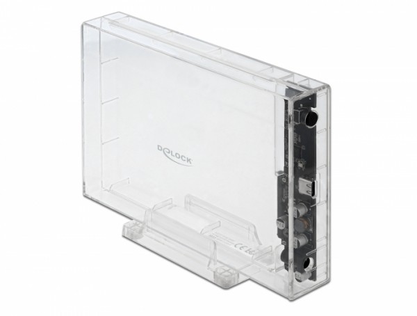 Externes Gehäuse für 3.5" SATA HDD mit USB Type-C™ Buchse transparent - werkzeugfrei , Delock® [42623]