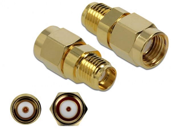 Adapter RP-SMA Stecker an SMA Buchse 10 GHz, Delock® [89976]