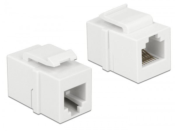 Keystone Modul RJ12 Buchse an RJ12 Buchse Cat.3 weiß, Delock® [86380]
