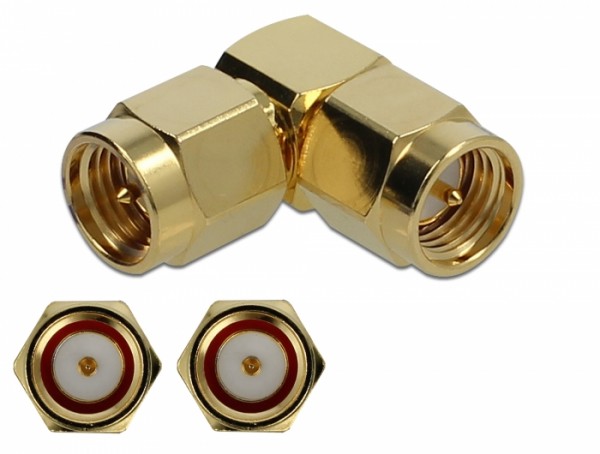 Adapter SMA Stecker an SMA Stecker 90° 10 GHz, Delock® [89950]