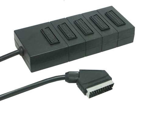Verteiler Scart Stecker an 5x Scart Buchse, Good Connections®