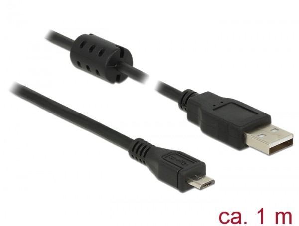 USB Kabel 2.0 Typ-A Stecker an USB 2.0 Micro-B Stecker, schwarz, 1,0m, Delock® [84901]