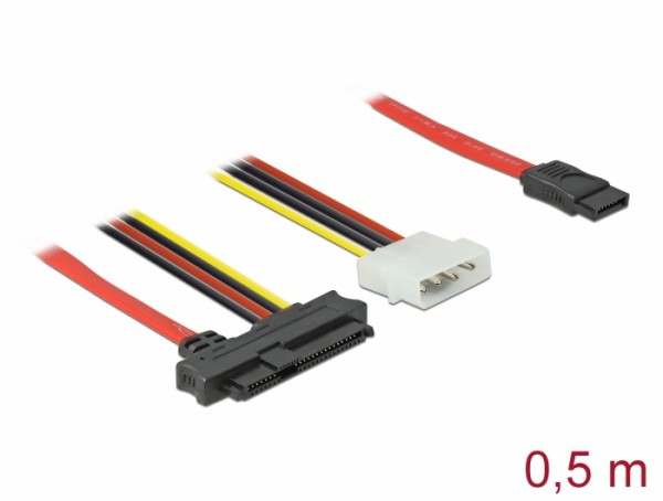 Kabel SAS SFF-8482 + Power > 1 x SATA 7 Pin 0,5 m, Delock® [82219]
