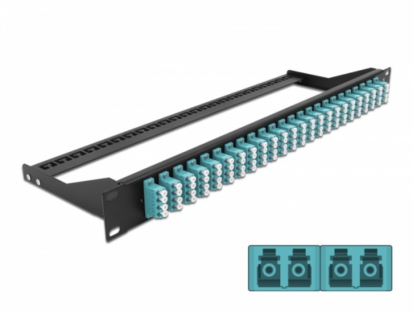 19? LWL Patchpanel 24 Port LC Quad aqua, Delock® [43401]