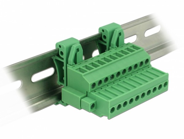 Terminalblock Set für Hutschienen 10 Pin mit Schraubverriegelung, Delock® [65941]