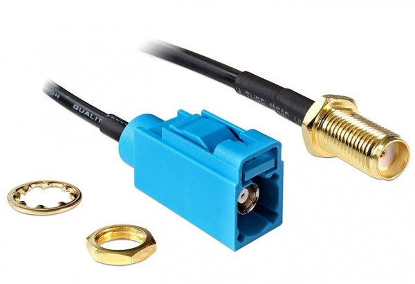 Antennenkabel SMA Buchse zum Einbau an FAKRA Z Buchse, 0,2m, Delock® [88583]