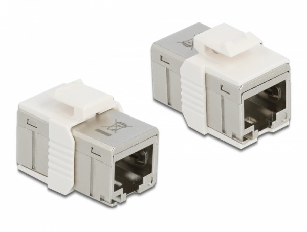 Adapter RJ45 Buchse zu RJ45 Buchse kompakt Cat.6A Metall, Delock® [86012]