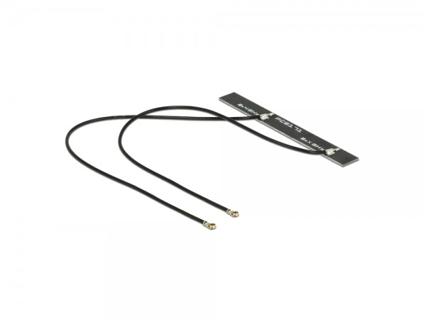 Antenne Doppel WLAN MHF IV Stecker 802.11 ac/a/h/b/g/n 5 dBi 2x150 mm PCB intern, Delock® [89454]