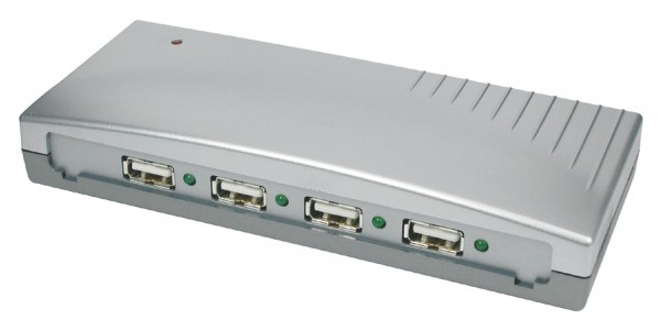 4 Port Externer USB 2.0 HUB inkl. Netzteil und 1.5 Meter Kabel, Exsys® [EX-1163]