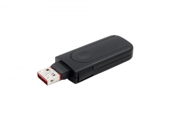 USB Schlüssel mit vier Abdeckungskappen für USB 2.0 / 3.0 A-Buchsen, abschliessbar, Rot, Exsys® [EX-1114-R]