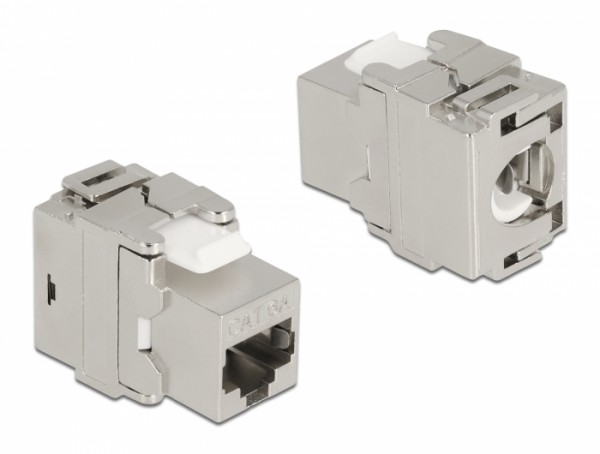 Keystone Modul RJ45 Buchse zu LSA Cat.6A 180° werkzeugfrei Metall, Delock® [87036]