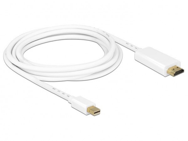 Anschlusskabel mini DisplayPort 1.1 Stecker an HDMI A Stecker, weiß, 3m, Delock® [83708]