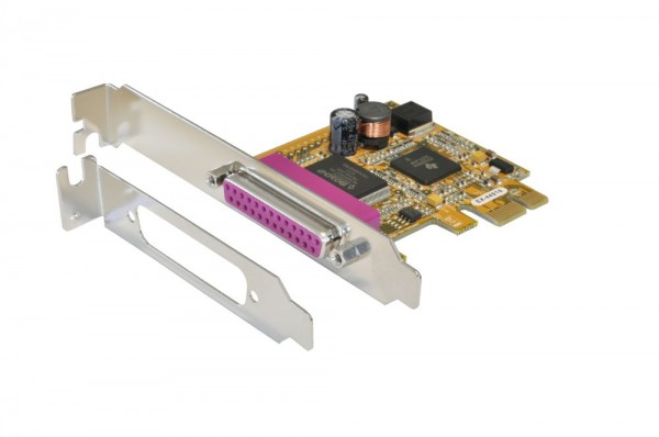 Schnittstellenkarte, PCI-Express 1P Parallel-Karte SPP/EPP/ECP, ASIX Chip-Set, Exsys® [EX-44001]