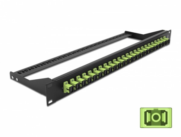 19? LWL Patchpanel 24 Port SC Simplex lindgrün, Delock® [43385]