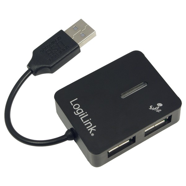 USB 2.0 Hub 4-Port, Smile, Schwarz, LogiLink® [UA0139]