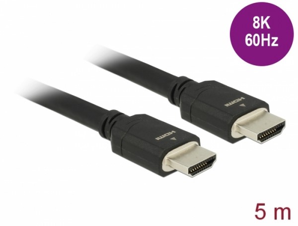 High Speed HDMI Kabel 48 Gbps 8K 60 Hz, schwarz, 5 m, Delock® [85296]