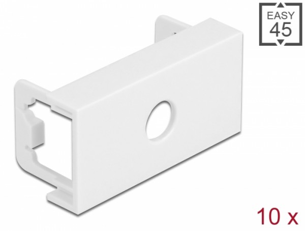 Easy 45 Modulblende Loch-Ausschnitt M8, 45 x 22,5 mm 10 Stück weiß, Delock® [81370]