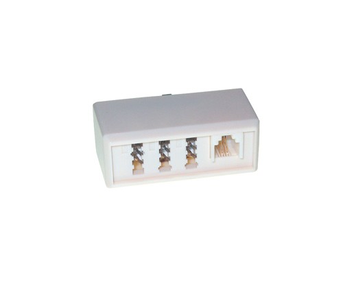 Telefon-Adapter F Stecker / 2 X N Buchse + 1 X F Buchse, Good Connections®