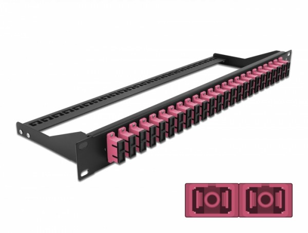 19? LWL Patchpanel 24 Port SC Duplex violett, Delock® [43396]