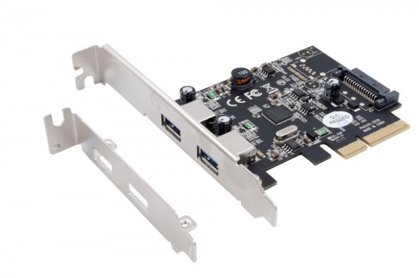2-Port USB 3.1 Gen.2 PCIe (Gen.2) (x4) Karte mit 2 A-Anschlüsse inkl. LP Bügel (Asmedia ASM2142), Exsys® [EX-12001-2]