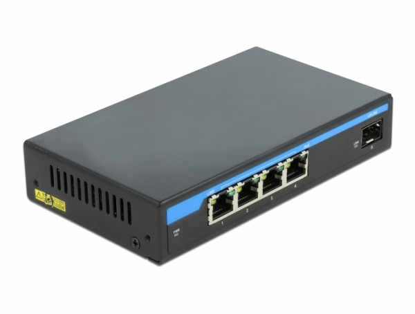 Gigabit Ethernet Switch 4 Port PoE + 1 SFP, Delock® [87765]