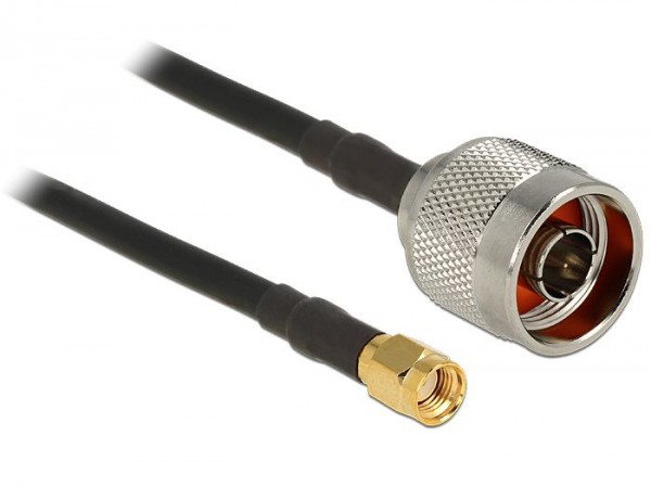 Antennenkabel N Stecker an RP-SMA Stecker CFD200 low loss, schwarz, 2m, Delock® [88940]