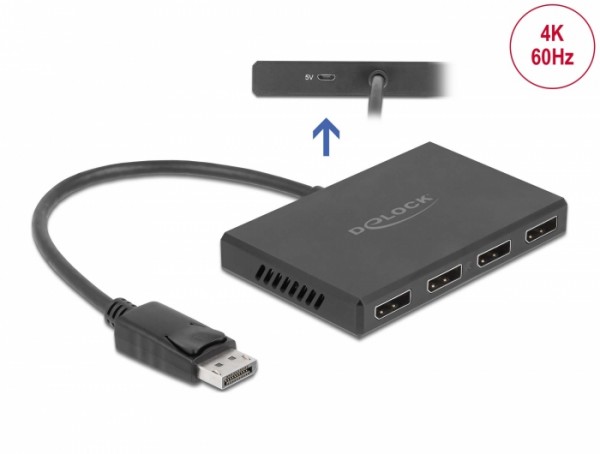 DisplayPort 1.4 Splitter 1 x DisplayPort in zu 4 x DisplayPort out, Delock® [87794]