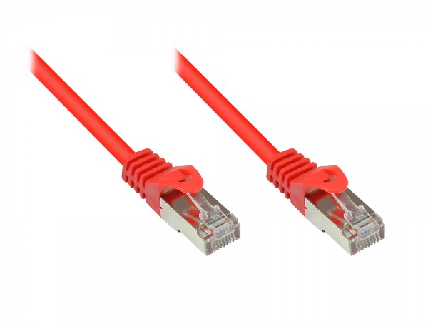 RNS® Patchkabel mit Rastnasenschutz, Cat. 5e, SF/UTP, PVC, 100MHz, rot, 0,5m, Good Connections®